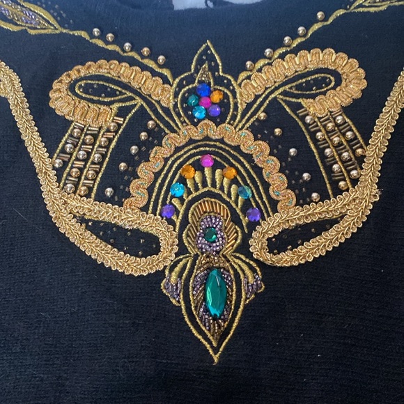 Vintage 1990s Jane Ashley Lambswool/Angora/Nylon Embellished Sweater - Picture 5 of 7